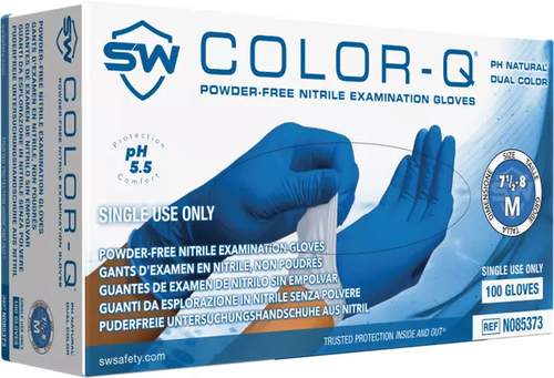Color-Q pH Natural Nitrile Powder-Free Exam Gloves