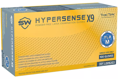 Hypersense X9 High Performance Grip Latex Exam Gloves