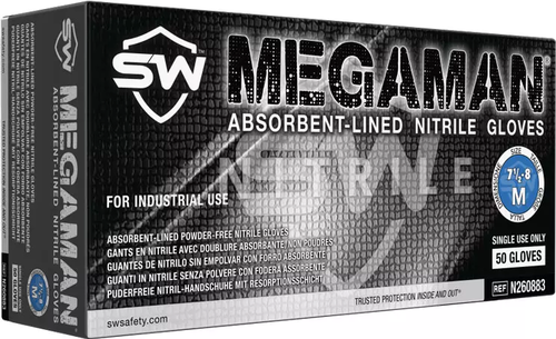 Megaman Absorbent-Lined Nitrile Gloves