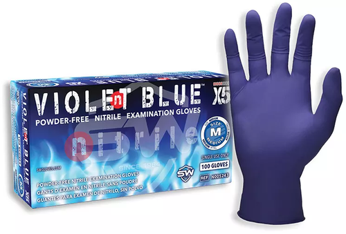 Violent Blue™ X5 Nitrile Powder-Free Exam Gloves
