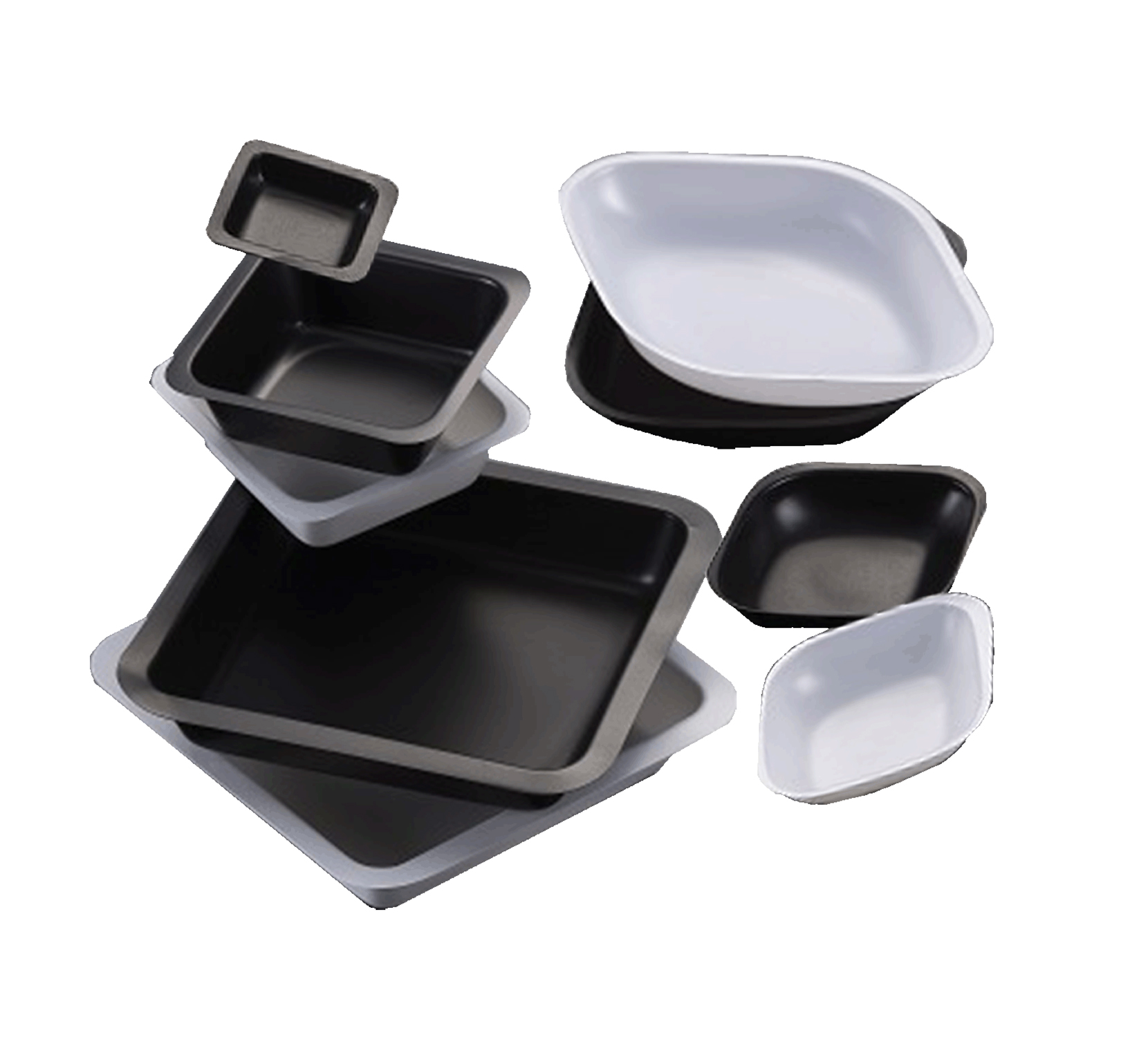 square weigh boat black 45x45mm